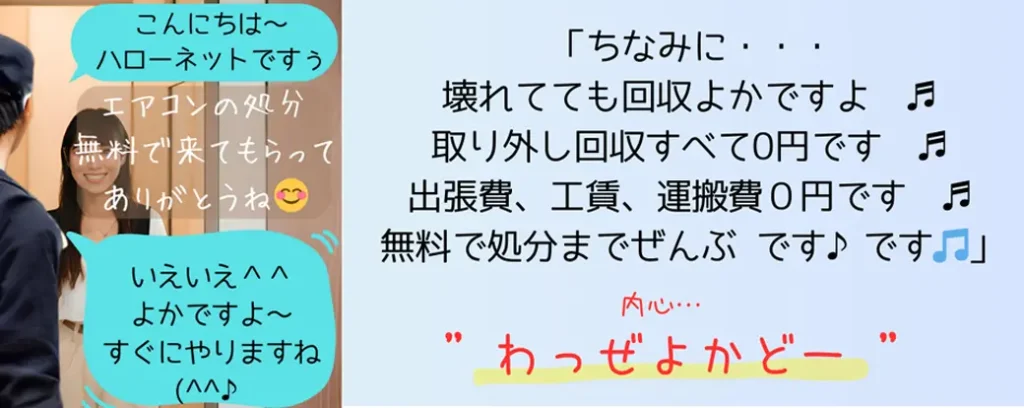 南九州市では、新築や改築の際に、エアコンの付け替え需要が高まっています。一方で、海沿いの町なので塩害被害、古い住宅のクーラーやエアコンは老朽化が進み、故障や性能低下が懸念されるケースも多いため、エアコンの取り外し処分の需要も増加しています。